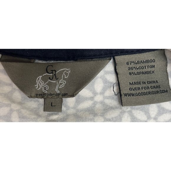 Goodrider Womens Geometric Zip-Up Equestrian Shirt Bamboo Blend Size L 84k - Picture 3 of 7